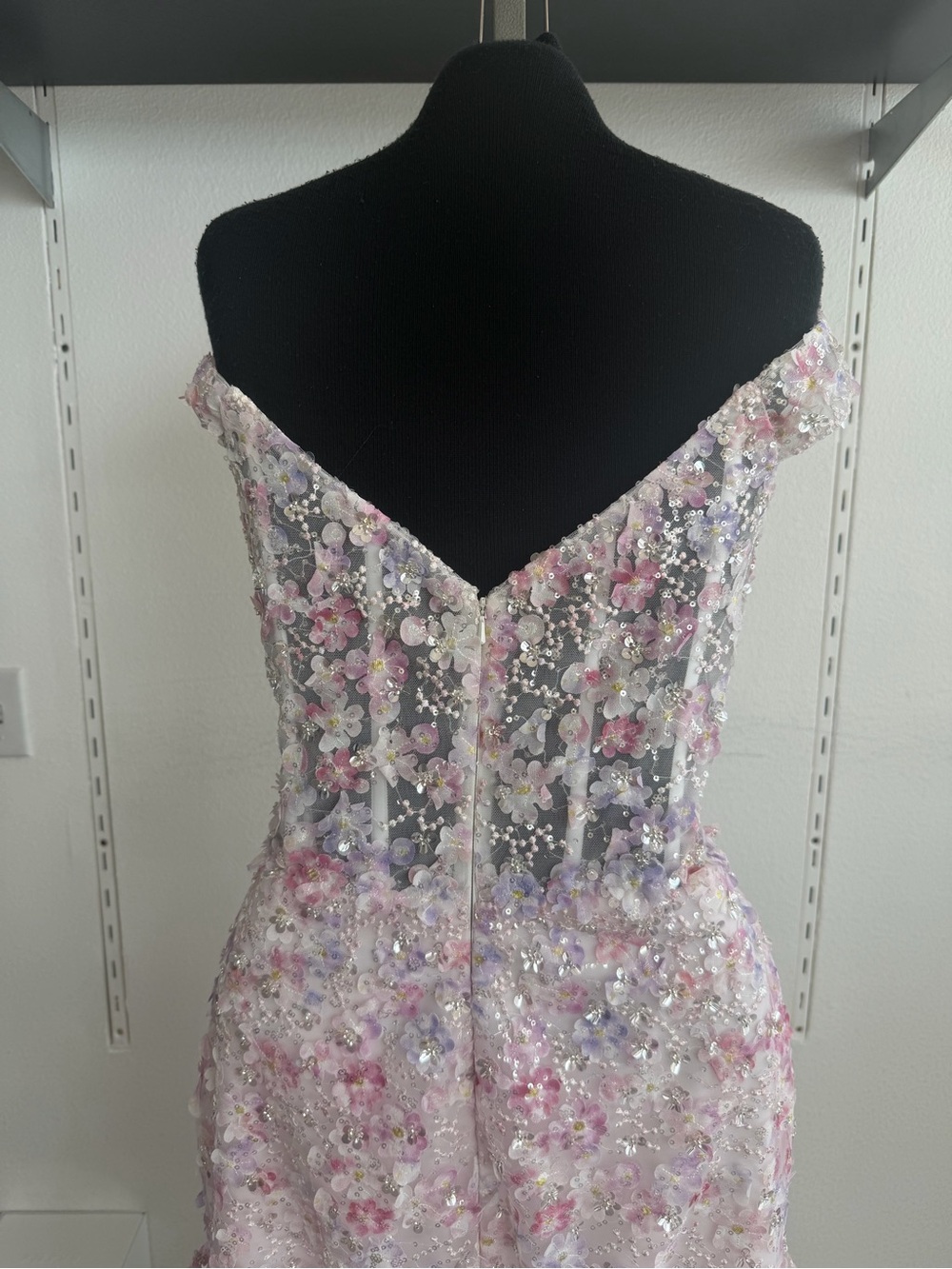 Alyce Paris One-Shoulder Sparkling Blush Pink Mermaid Gown - Picture 7 of 7